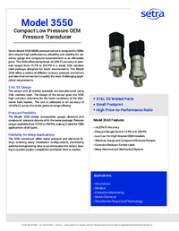 Thumbnail of document Data Sheet - 3550 Compact Low Pressure OEM